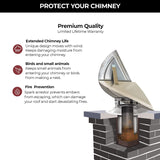 Wind Directional Chimney Cap, round Non Air Cooled 6" Inch Stainless Steel Cap, Windproof, USA Made