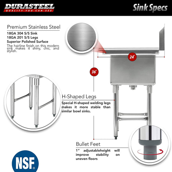 Stainless Steel Strainer Drain for Square Drain Sinks by Strictly Sinks  SD-SS