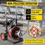 100 Ft X 1/2Inch Drain Cleaner Machine Fit 2 Inch (50Mm) to 4 Inch(100Mm) Pipes 550W Open Drain Cleaning Machine 1700 R/Min Electric Drain Auger with Cutters Glove Drain Auger Sewer Snake
