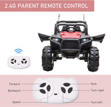 Aosom 12V Kids Ride on Car Electric Off-Road UTV Truck Toy with Parental Remote Control, Suspensions, USB, Bluetooth, 3 Speeds & 4 Motors, Camo Red