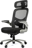 500 Lbs Rated Ergonomic Big and Tall Office Chair Flip-Up Arms, Mesh Office Chair, Swivel Office Chair with anti Scratch Wheels, Mesh Executive Chair (Black with Headrest)