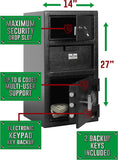 Templeton Standard Depository Drop Safe & Lock Box, Electronic Multi-User Keypad Combination Lock with Key Backup, anti Fishing Security, 1.5 CBF Black