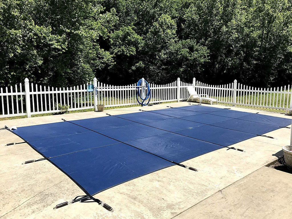 ONESTOCK Inground Safety Pool Cover 12-Ft X 20-Ft Rectangular, Heavy Duty 2-Ply Polypropylene Mesh with 1-Ft Overlay on Each Side