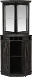 Charcoal Corner Bar Unit with Built-In Wine Rack and Lower Cabinet