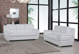 Binion Leather Match Upholstered Modern Living Room Loveseat, Sofa, White
