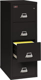 Fireproof 2 Hour Rated Vertical File Cabinet (4 Letter Sized Drawers, Impact Resistant, Water Resistant), 56.19" H X 19" W X 31.19" D, Black