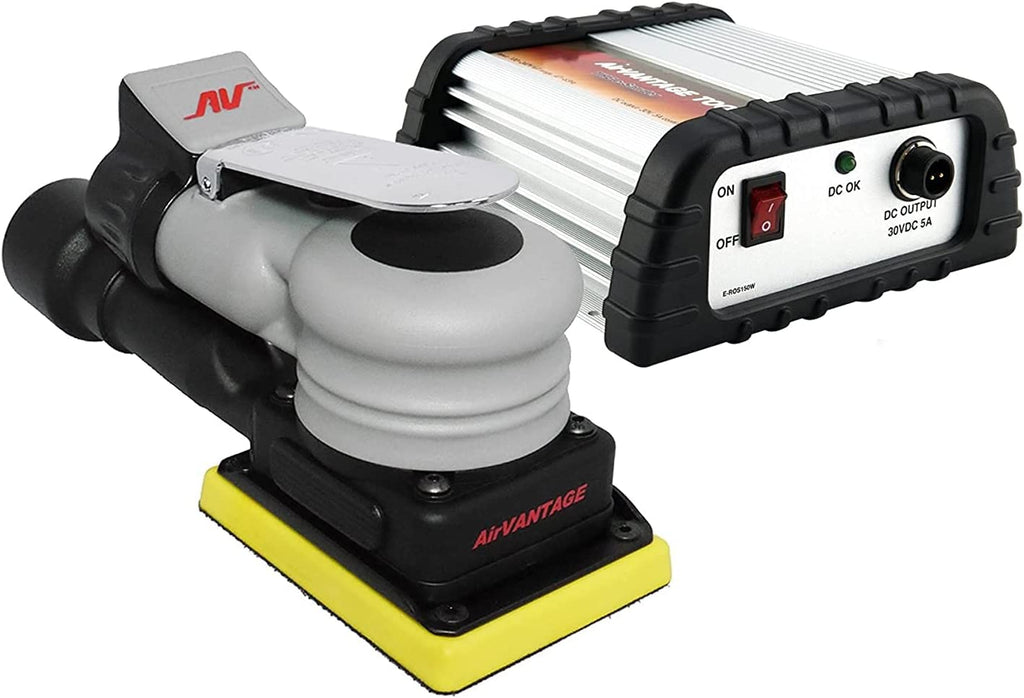 Airvantage 3" X 4" Palm-Style, Industrial-Grade Electric Sheet Sander Kit with Power Supply CENTRAL-VACUUM (CV Kit: PSA Vinyl)