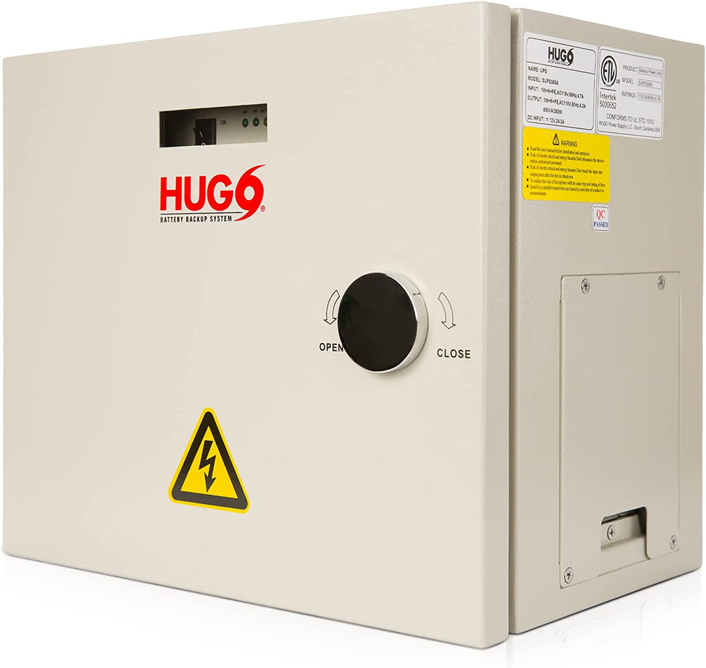 HUGO Battery Backup for Tankless Hot Water Heater & Gas Appliances - Backup Battery Power Supply with Flow & Temperature Sensors - IP54 Weatherproof, Waterproof, Anti-Freeze - Emergency Charging Unit
