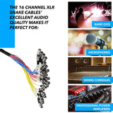 Seismic Audio - 16 Channel XLR SNAKE CABLE 50' Long - 16 XLR Sends and 4 XLR Returns - Color Coded, Numerically Well Labeled - Heavy Duty 50 Feet Long