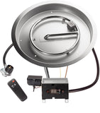 Celestial 19" round Remote Control Fire Pit Burner Kit, Stainless Steel, Electronic Ignition, Propane