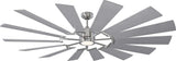 Monte Carlo 14PRR72BSD Prairie Grand Windmill Energy Star 72" Outdoor Ceiling Fan with LED Light and Hand Remote Control, 14 Wood Blades, Brushed Steel