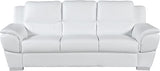 Binion Leather Match Upholstered Modern Living Room Loveseat, Sofa, White