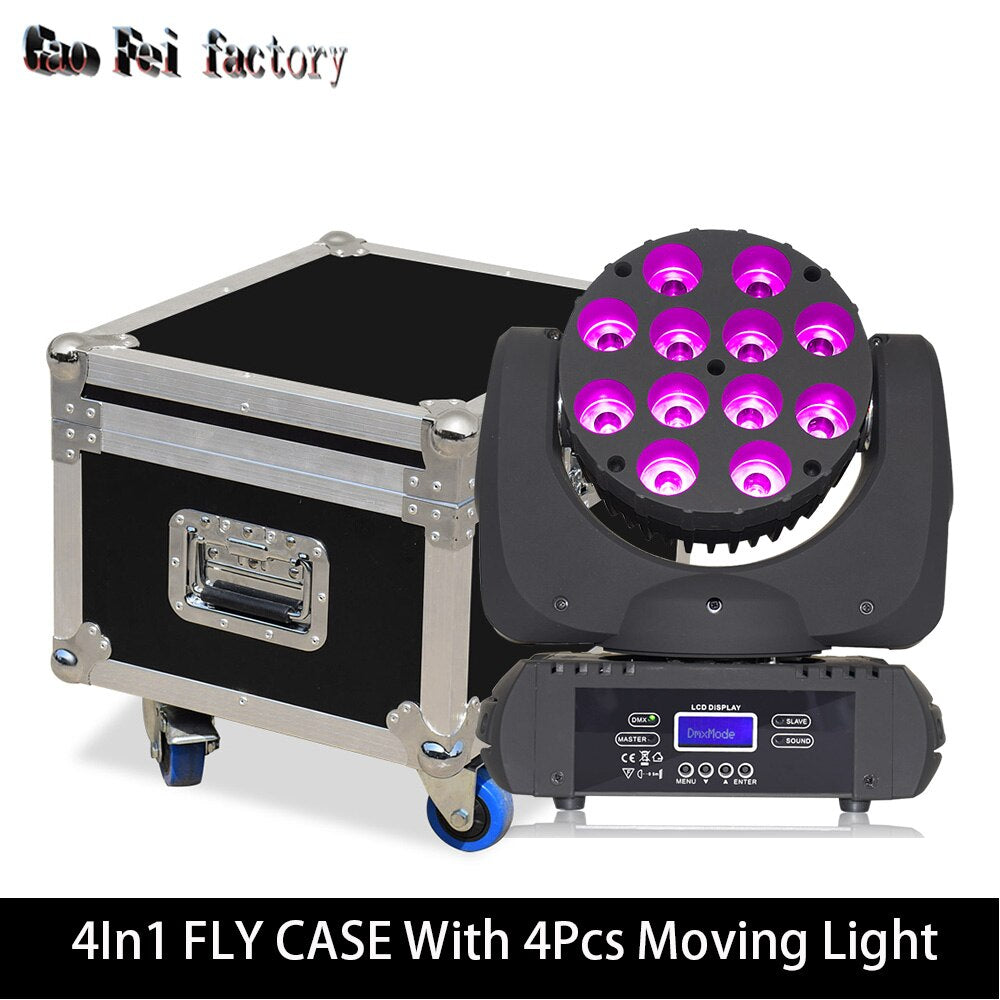 Flight Case with Moving Head 12X12W 4In1 RGBW Led Lyre Wash DMX Light –  Discount Supplier Shop Nationwide USA