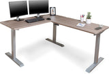 Electric Standing L Desk with Power Charging Station, Adjustable Height Sit Stand Home Office Desk, L Shaped Computer Desk, 67X59 Inches Corner Stand up Desk, Oak Top with Gray Frame [Updated]