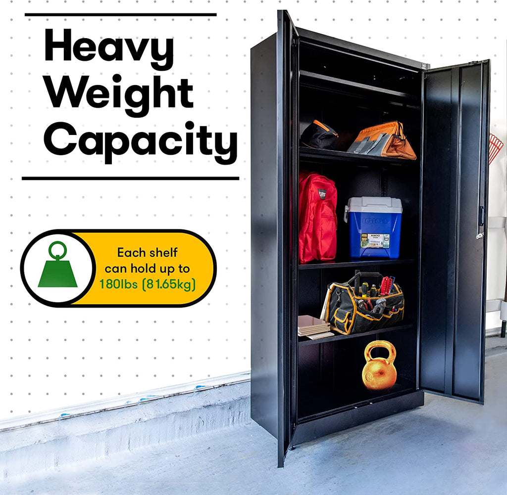Metal Storage Cabinet - 71 Inch Tall Large Steel Utility Locker with A ...