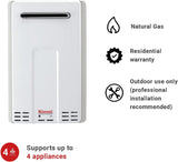 V65En Non-Condensing Natural Gas Tankless Water Heater, Outdoor Installation, up to 6.5 GPM