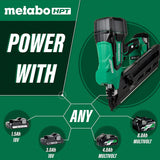 Metabo HPT 18V Multivolt™ Cordless Framing Nailer Kit | Accepts 2-Inch up to 3-1/2-Inch Clipped & Offset round Paper Strip Nails | 30 Degree Magazine | NR1890DCS