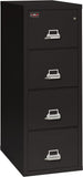 Fireproof 2 Hour Rated Vertical File Cabinet (4 Letter Sized Drawers, Impact Resistant, Water Resistant), 56.19" H X 19" W X 31.19" D, Black